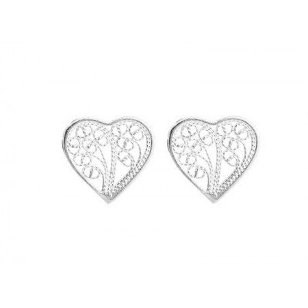 EARRINGS HEART FILI 14MM ESP SILVER