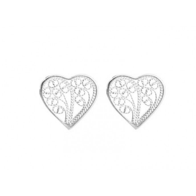 EARRINGS HEART FILI 14MM ESP SILVER