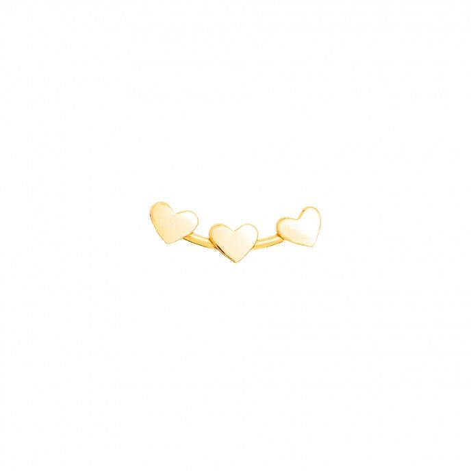 EARRING 3 HEARTS CURVE 13MM UNIT