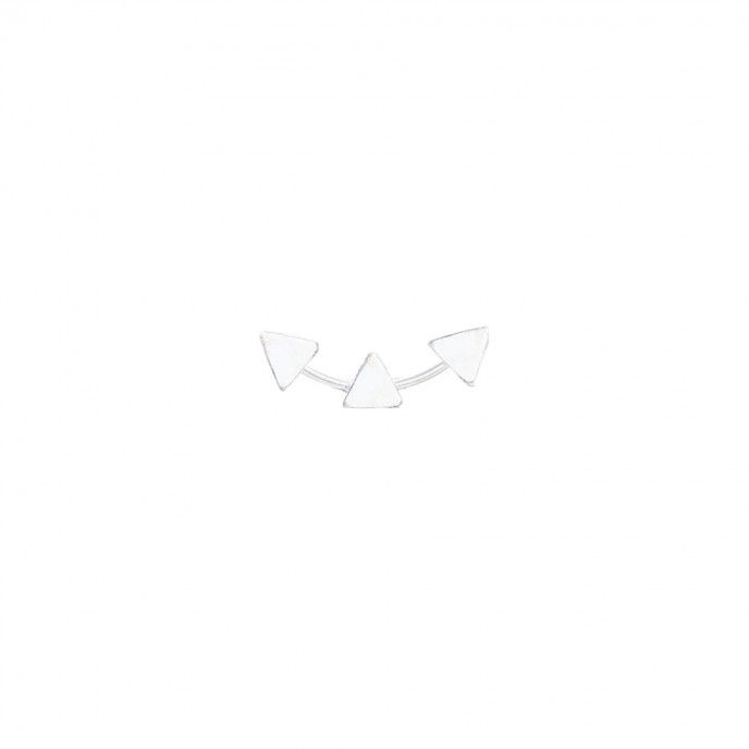 SILVER EARRING 3 TRIANGLES CURVE 12MM UNIT
