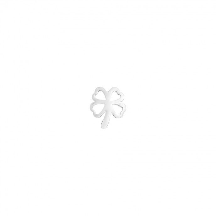 SILVER CLOVER EARRING 4 LEAVES REORRODED 8MM UNIT