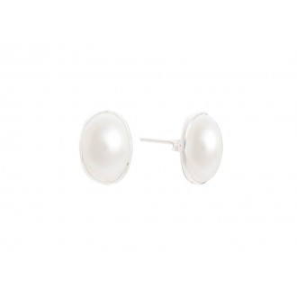 PENDIENTES DE PERLA OVALADA