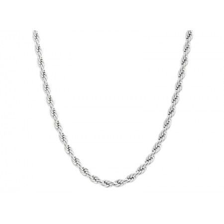 TWISTED STEEL CHAIN NECKLACE 45CM