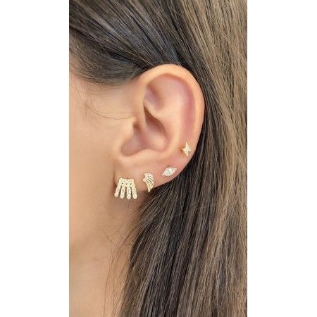 GEOMETRIC SILVER EARRING W/ ZIRCONS UNIT