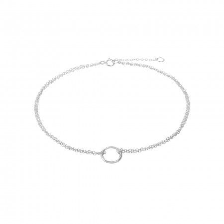 SILVER ANKLET WITH CIRCLE