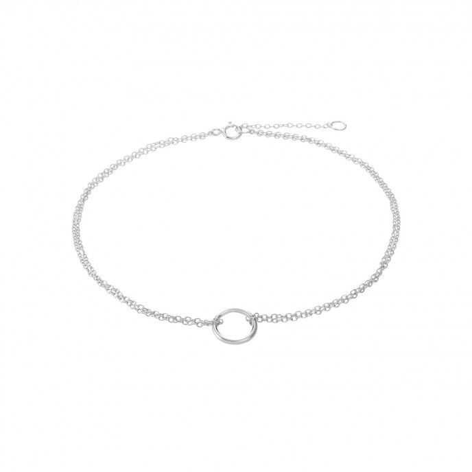 SILVER ANKLET WITH CIRCLE