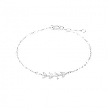 SILVER BRACELET WITH LEAVES