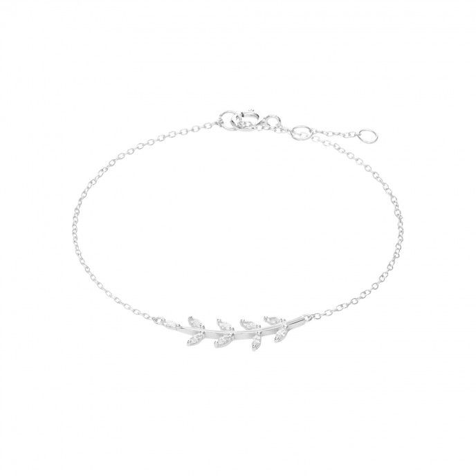 SILVER BRACELET WITH LEAVES