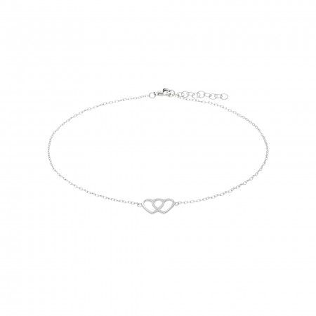 SILVER ANKLET WITH HEARTS