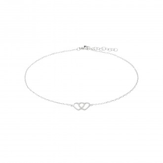 SILVER ANKLET WITH HEARTS