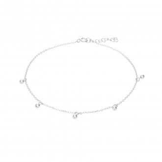 SILVER ANKLET WITH BEADS