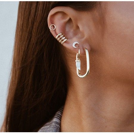 RECTANGULAR SILVER HOOPS