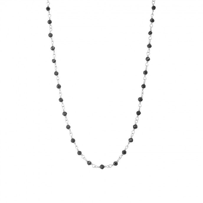 CHOKER SILVER ONYX STONES