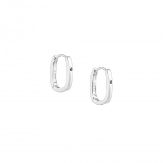 GEOMETRIC SILVER HOOPS