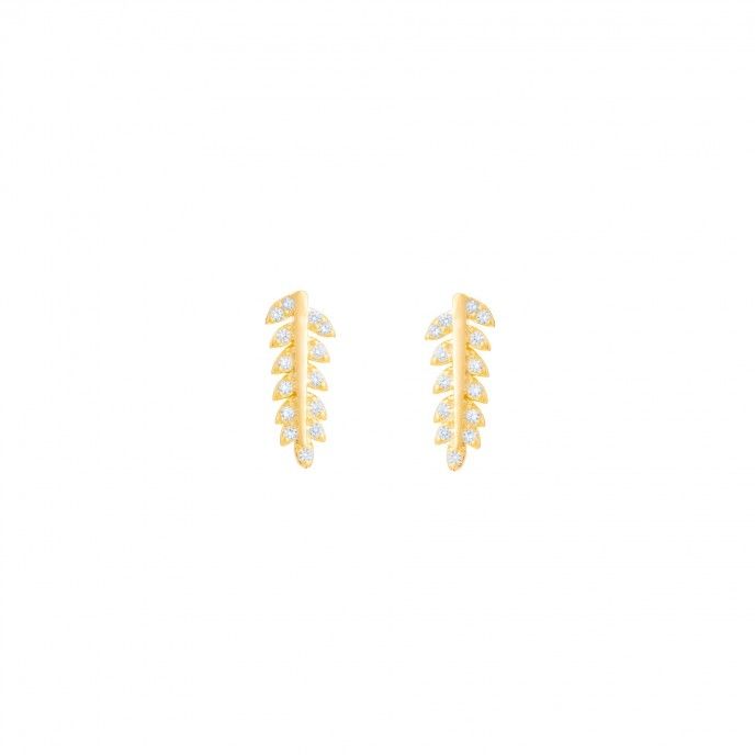 SHINY LEAF EARRINGS