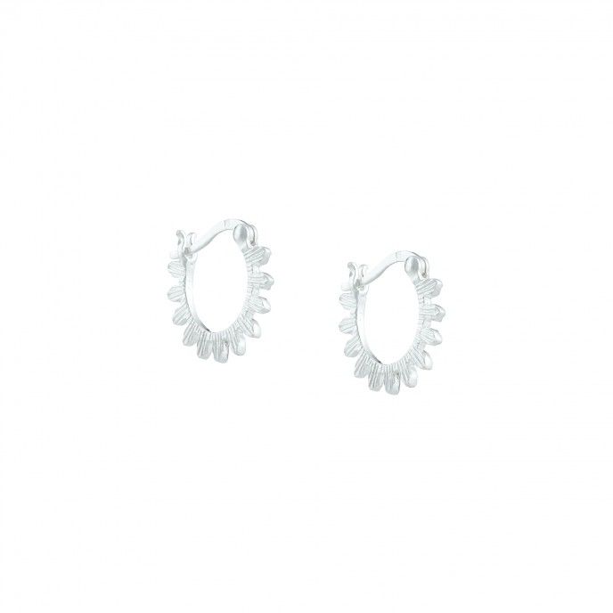 SILVER SPIKES HOOPS