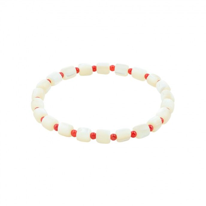 STONE TUBES AND BEADS BRACELET