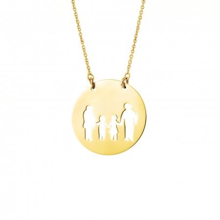 COLLAR DE PLATA FAMILIA [PLATA DORADA CON NIO Y NIA]
