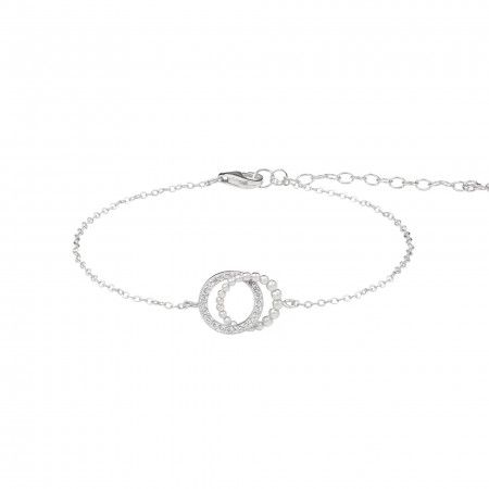 SILVER WHEELS BRACELET WITH MINI ZIRCONS