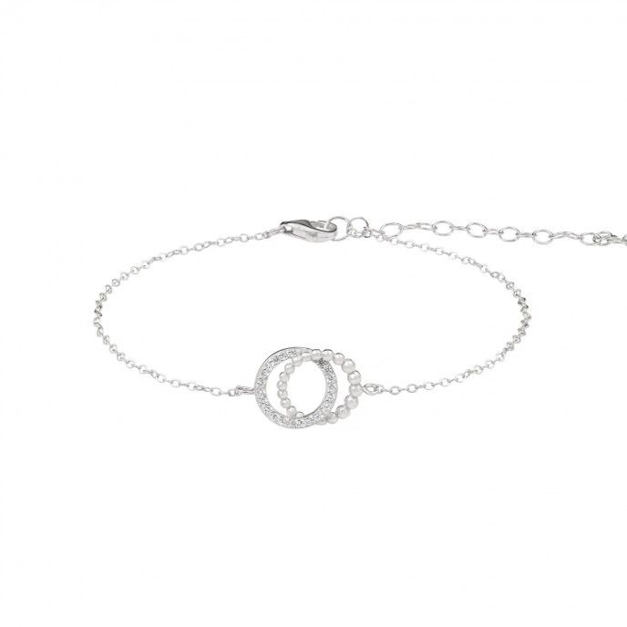 SILVER WHEELS BRACELET WITH MINI ZIRCONS