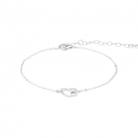 SILVER HEART BRACELET WITH MINI ZIRCON