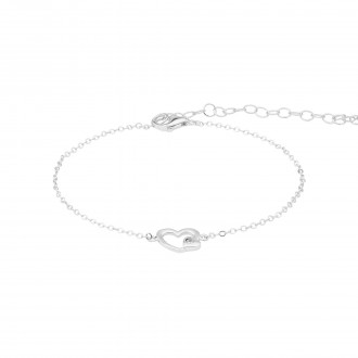 SILVER HEART BRACELET WITH MINI ZIRCON