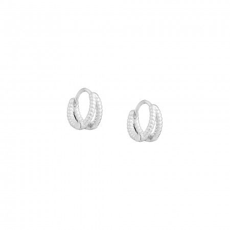 DOUBLE SILVER HOOPS 10MM