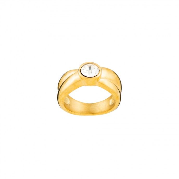 SHINY CROSSED RING