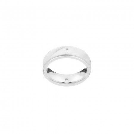 STEEL RING WITH ZIRCONS