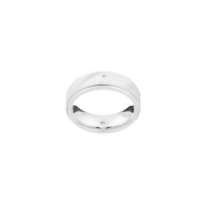 STEEL RING WITH ZIRCONS