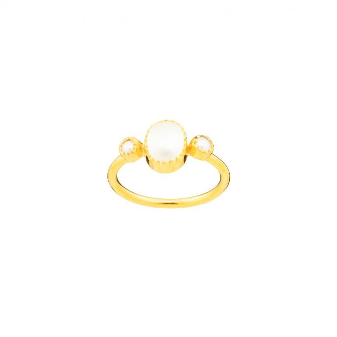 SILVER RING WITH PEARL