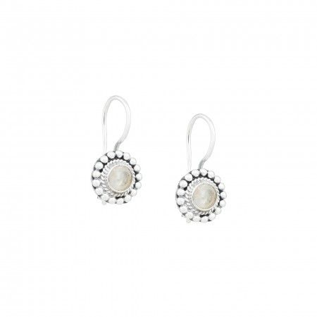 STONE ROUND EARRINGS