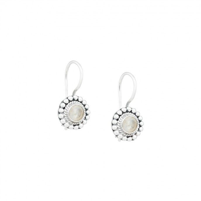 STONE ROUND EARRINGS