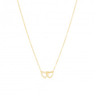 SILVER NECKLACE WITH HEARTS PENDANT