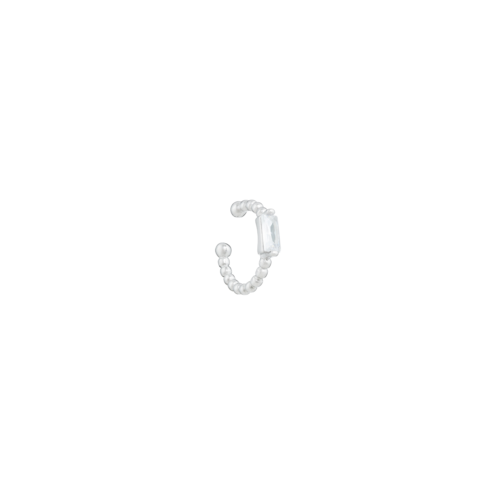EAR CUFF BOLINHAS ZIRCÃO RETANGULAR