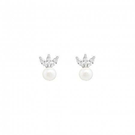 SILVER EARRINGS WITH PEARL