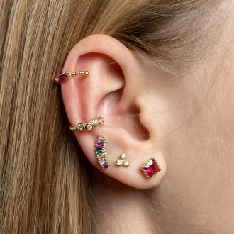 EAR CUFF BOLINHAS E ZIRC�ES