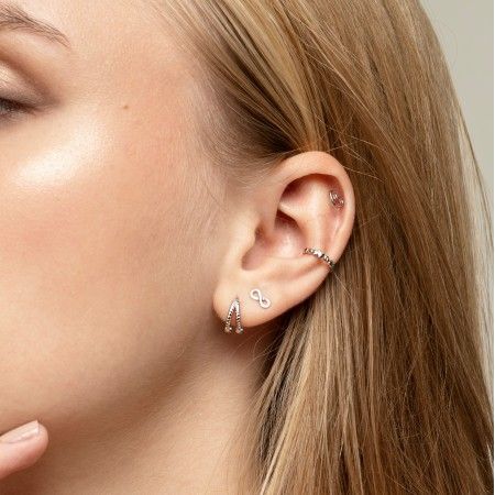 EAR CUFF SMALL BEADS AND HEARTS