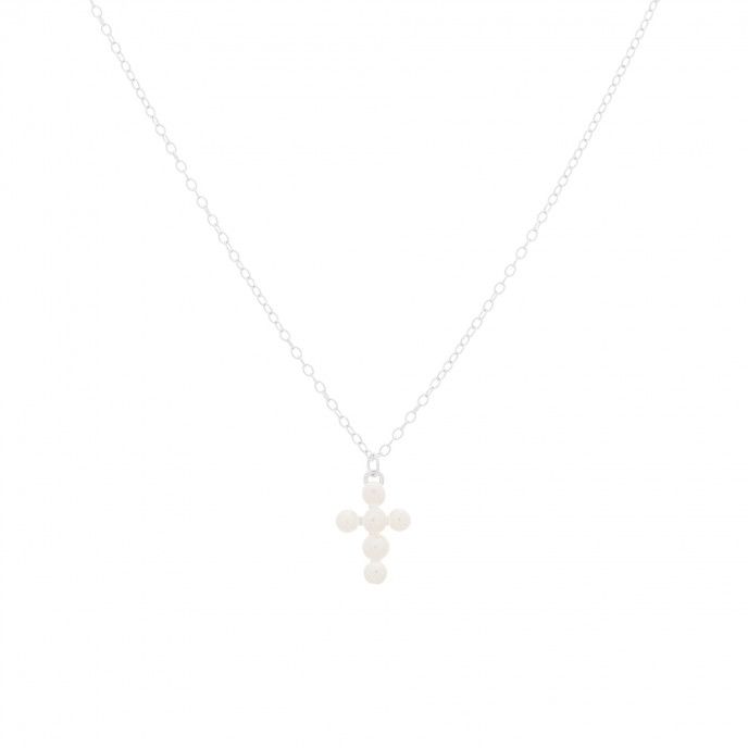 CROSS NECKLACE - PEARLS