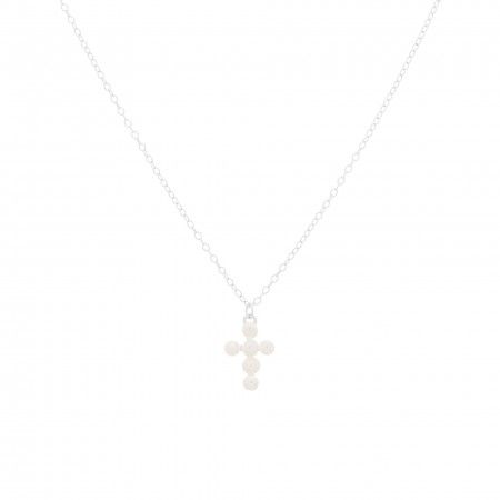 CROSS NECKLACE - PEARLS