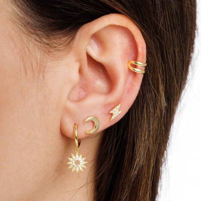 EARRING SILVER MOON 7MM UNIT