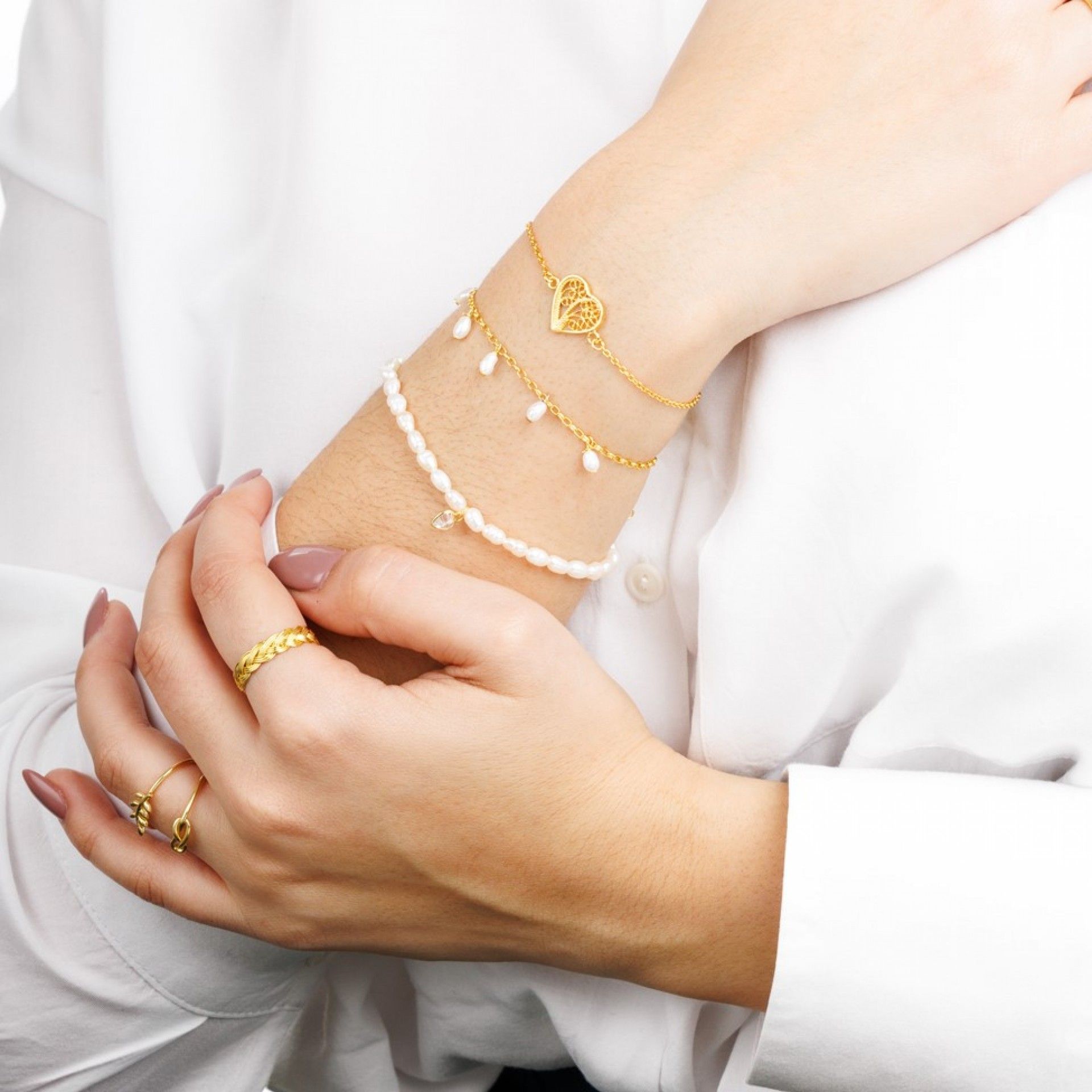 PULSERA DE CORAZÓN DE FILIGRANA