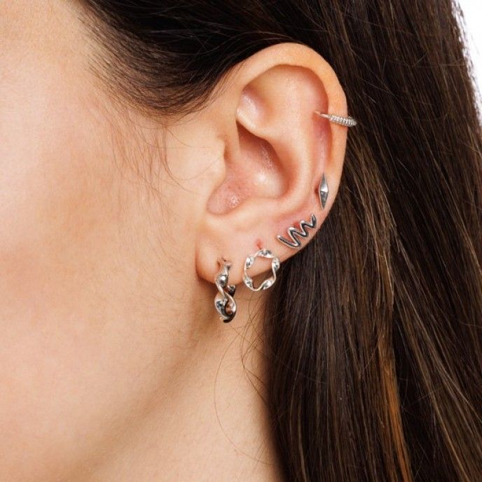 GEOMETRIC SILVER EARRING