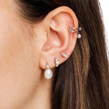 TRIPLE EAR CUFF WITH PEARL