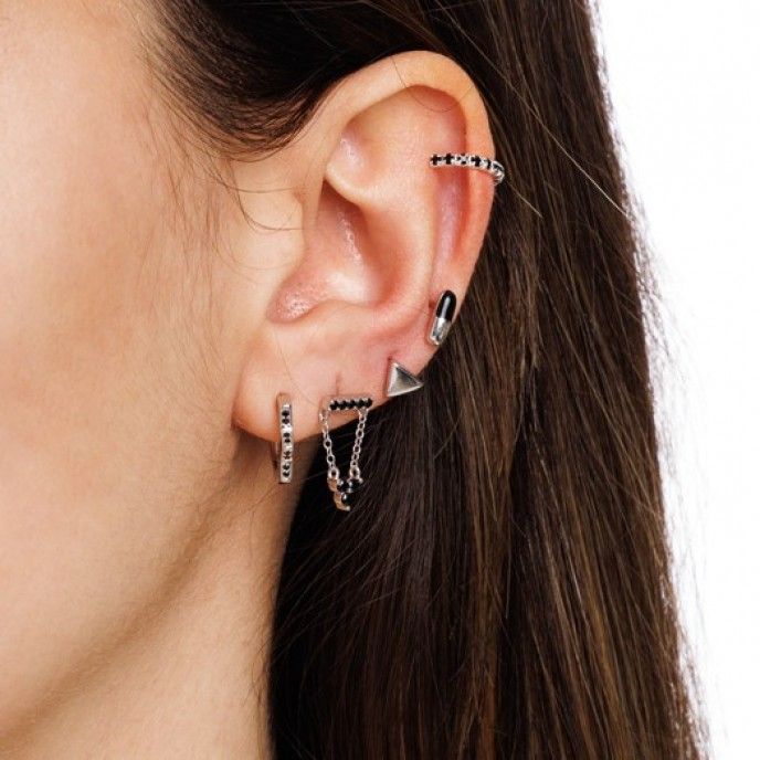 MINI TRIANGLE SILVER EARRING