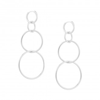 SILVER HOOPS 4 CIRCLES