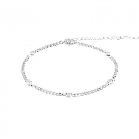 PULSERA DE PLATA CON DISEO DE CADENA Y ZIRCONIO