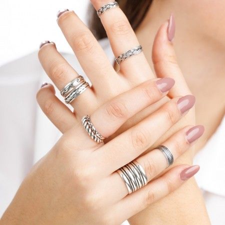 WIDE SILVER RING