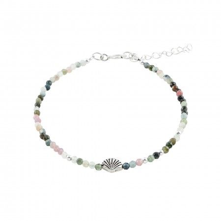 SHELL SILVER BRACELET - TOURMALINE