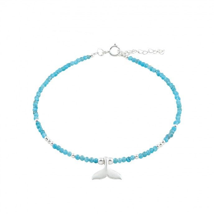 MERMAID SILVER ANKLET - APATITE